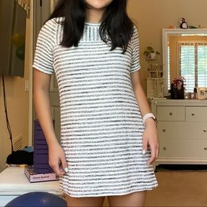 Black and white striped dress